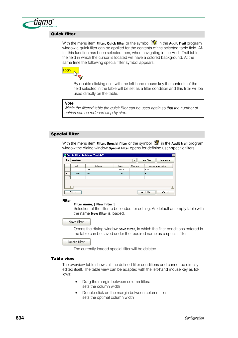 Quick filter, Special filter | Metrohm tiamo 1.1 Manual User Manual | Page 662 / 838