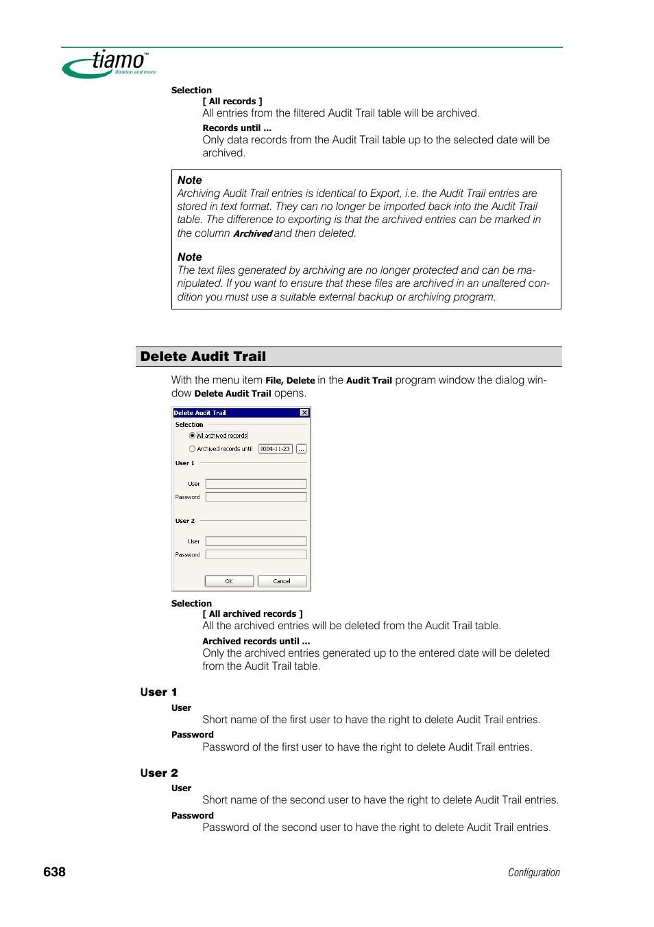 Delete audit trail | Metrohm tiamo 1.1 Manual User Manual | Page 666 / 838