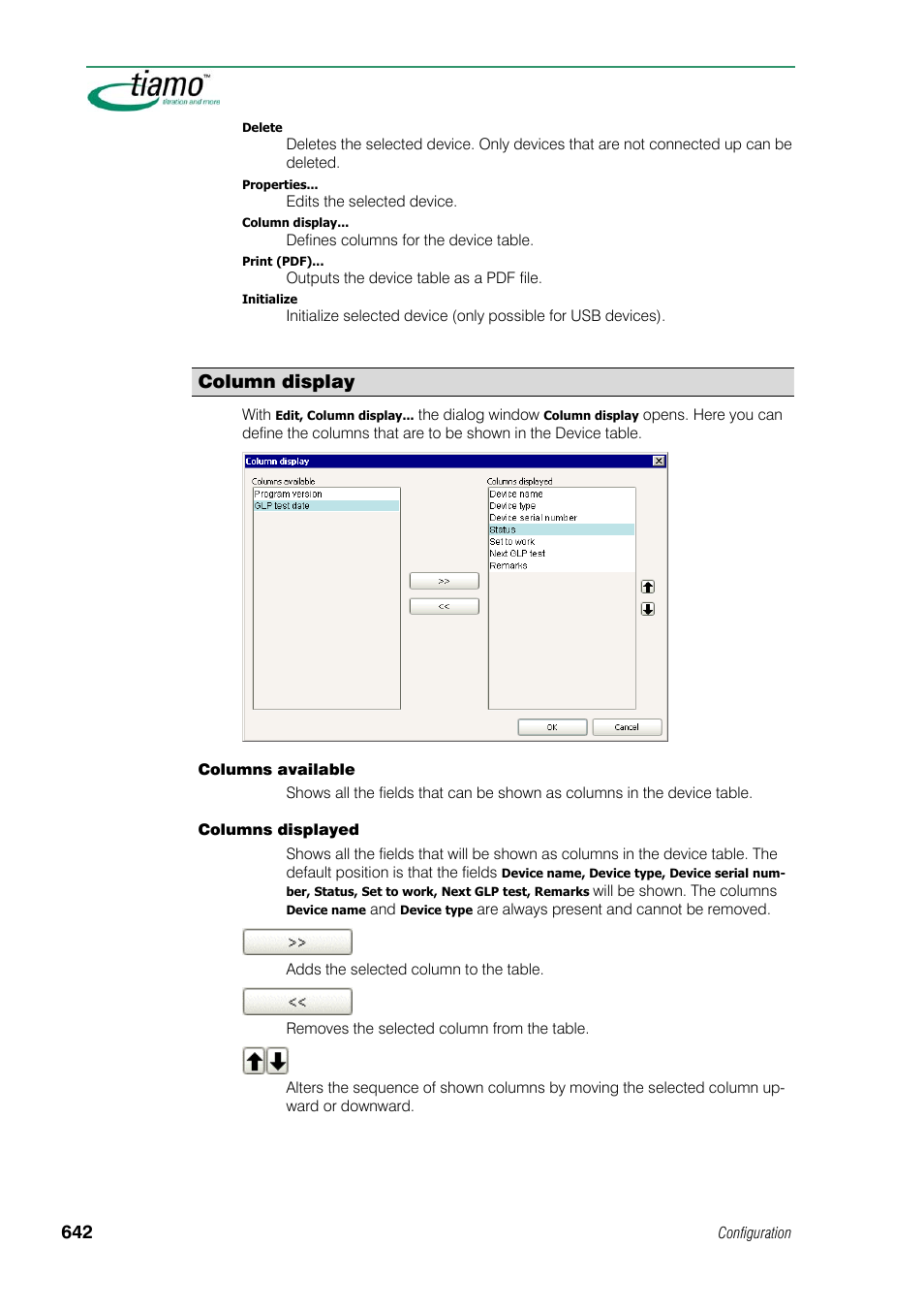 Column display | Metrohm tiamo 1.1 Manual User Manual | Page 670 / 838