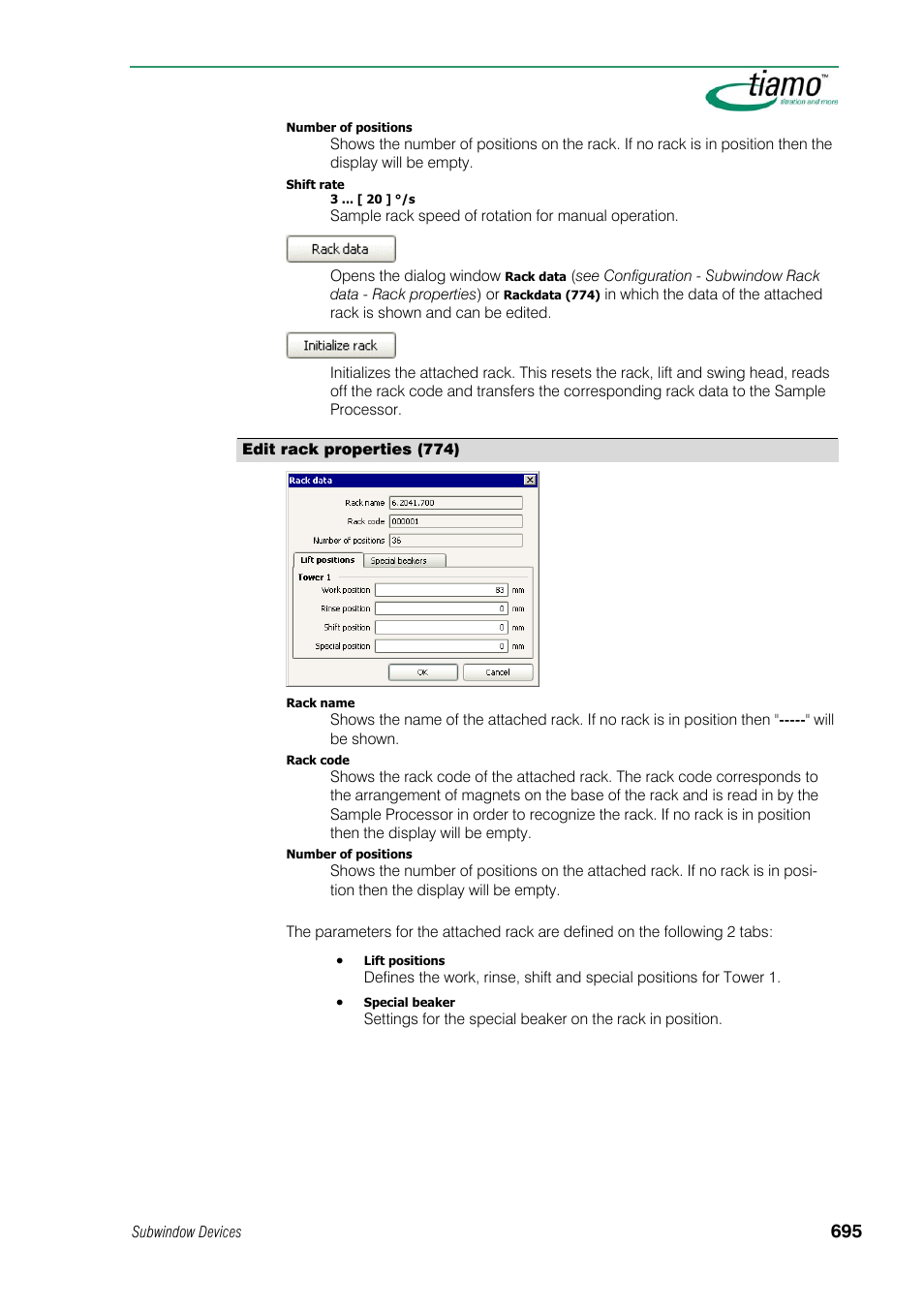 Edit rack properties (774) | Metrohm tiamo 1.1 Manual User Manual | Page 723 / 838