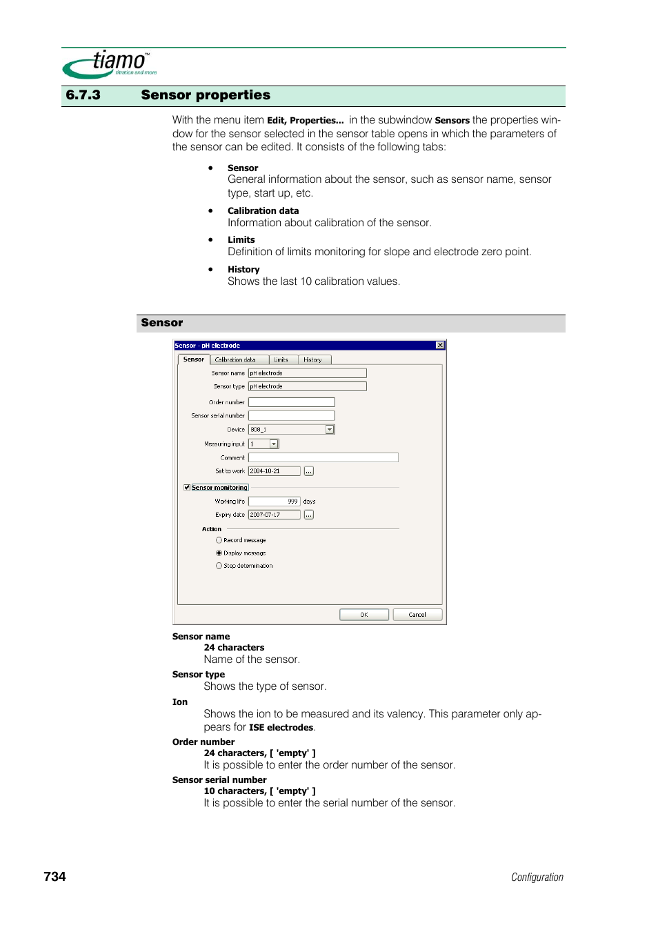 3 sensor properties, Sensor | Metrohm tiamo 1.1 Manual User Manual | Page 762 / 838