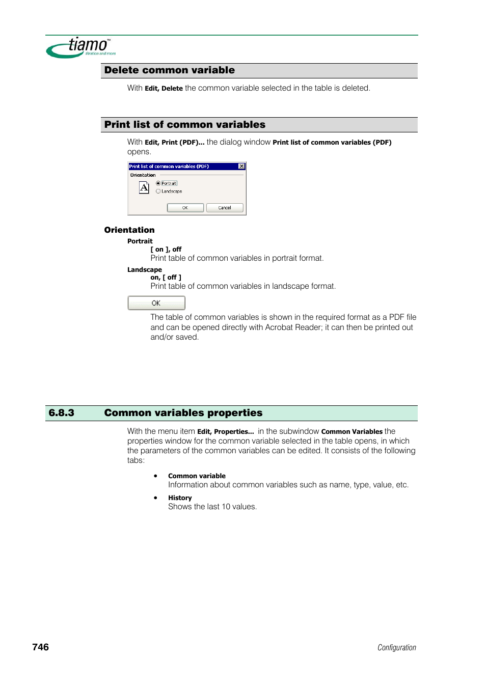 Delete common variable, Print list of common variables, 3 common variables properties | Metrohm tiamo 1.1 Manual User Manual | Page 774 / 838