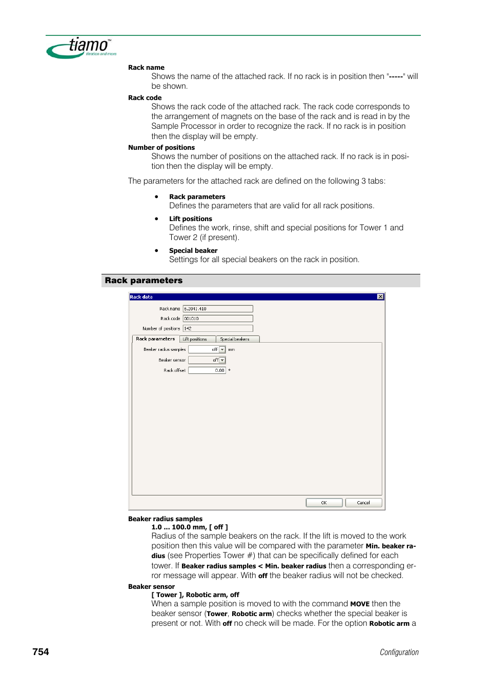 Rack parameters | Metrohm tiamo 1.1 Manual User Manual | Page 782 / 838