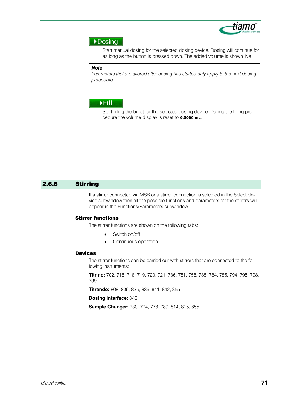 6 stirring | Metrohm tiamo 1.1 Manual User Manual | Page 99 / 838
