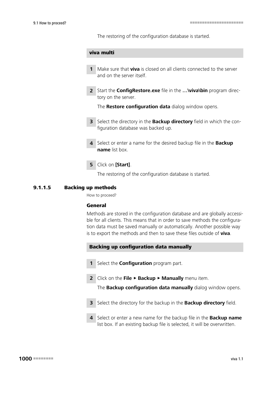 5 backing up methods | Metrohm viva 1.1 User Manual | Page 1012 / 1085