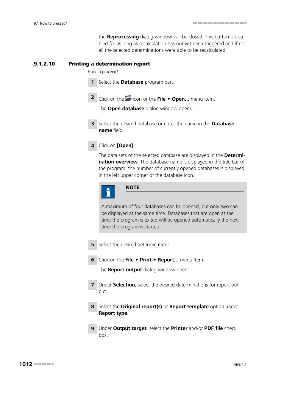 10 printing a determination report | Metrohm viva 1.1 User Manual | Page 1024 / 1085