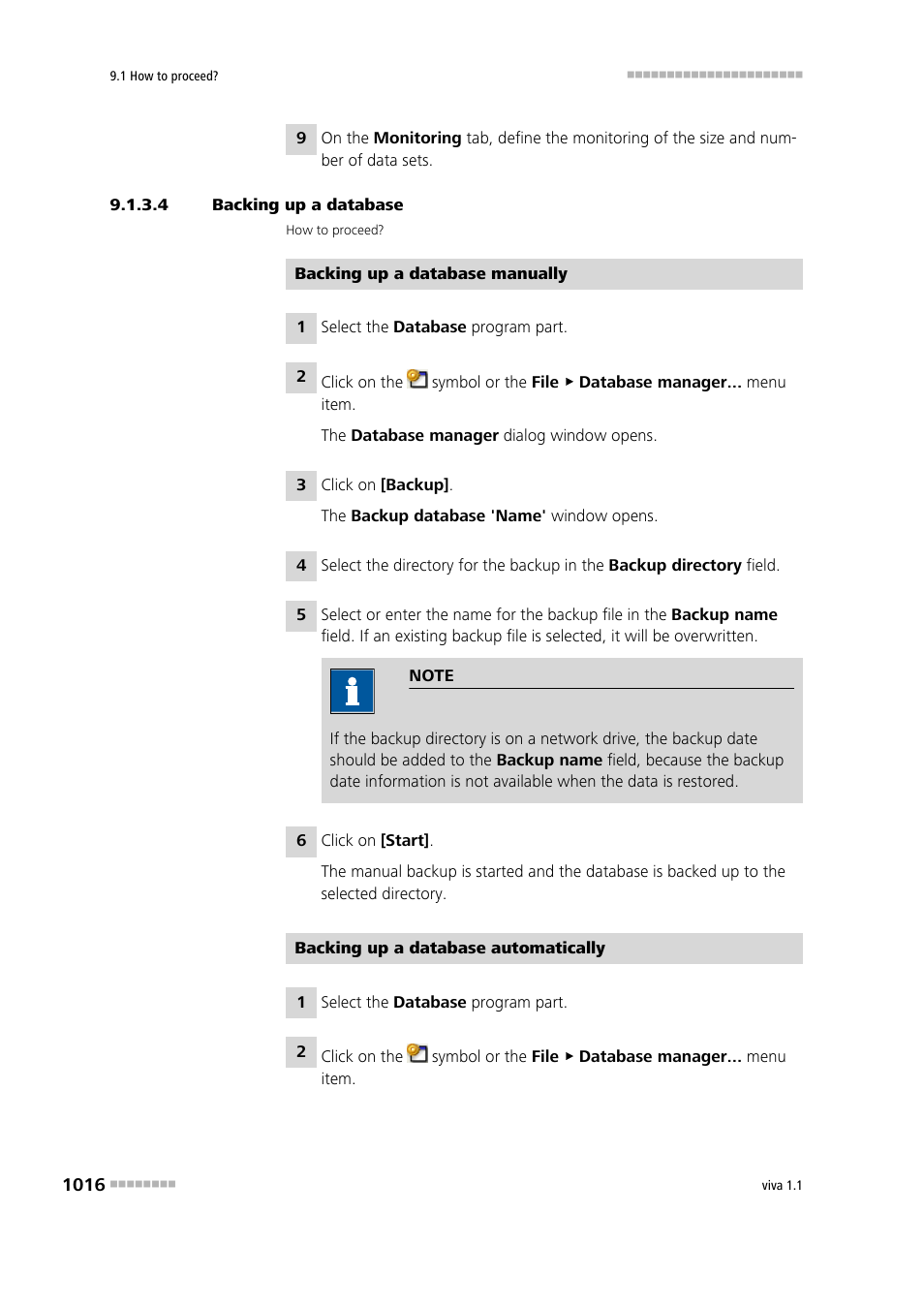 4 backing up a database | Metrohm viva 1.1 User Manual | Page 1028 / 1085