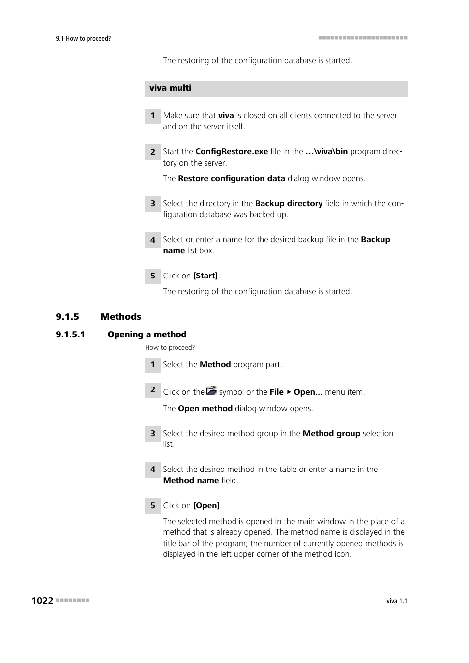 5 methods, 1 opening a method, Methods 2 | Metrohm viva 1.1 User Manual | Page 1034 / 1085