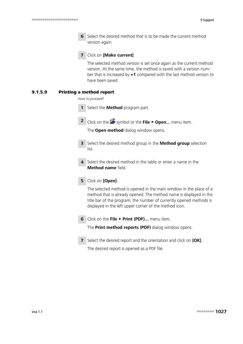 9 printing a method report | Metrohm viva 1.1 User Manual | Page 1039 / 1085