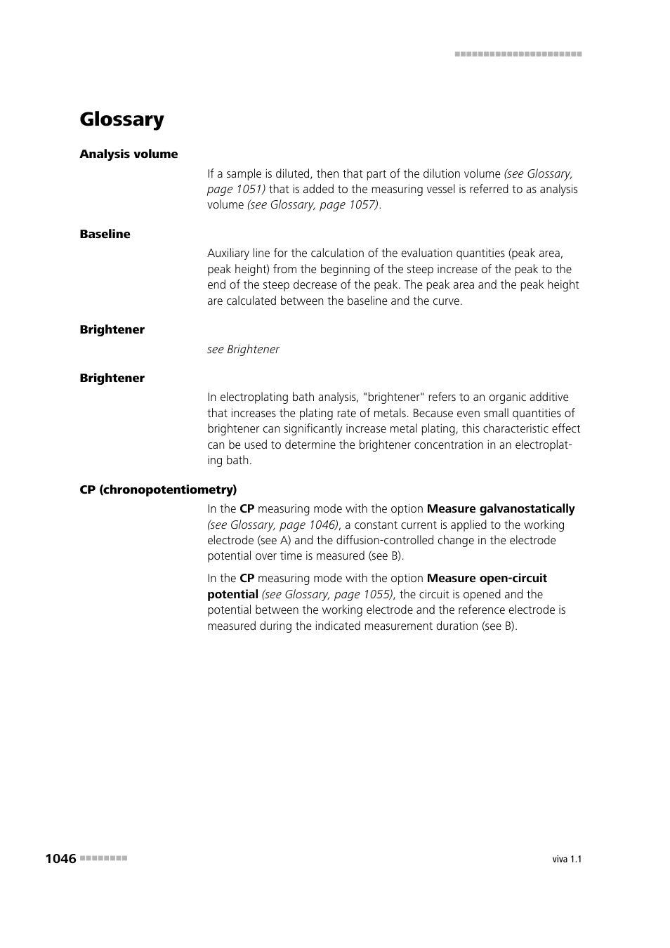 Glossary | Metrohm viva 1.1 User Manual | Page 1058 / 1085