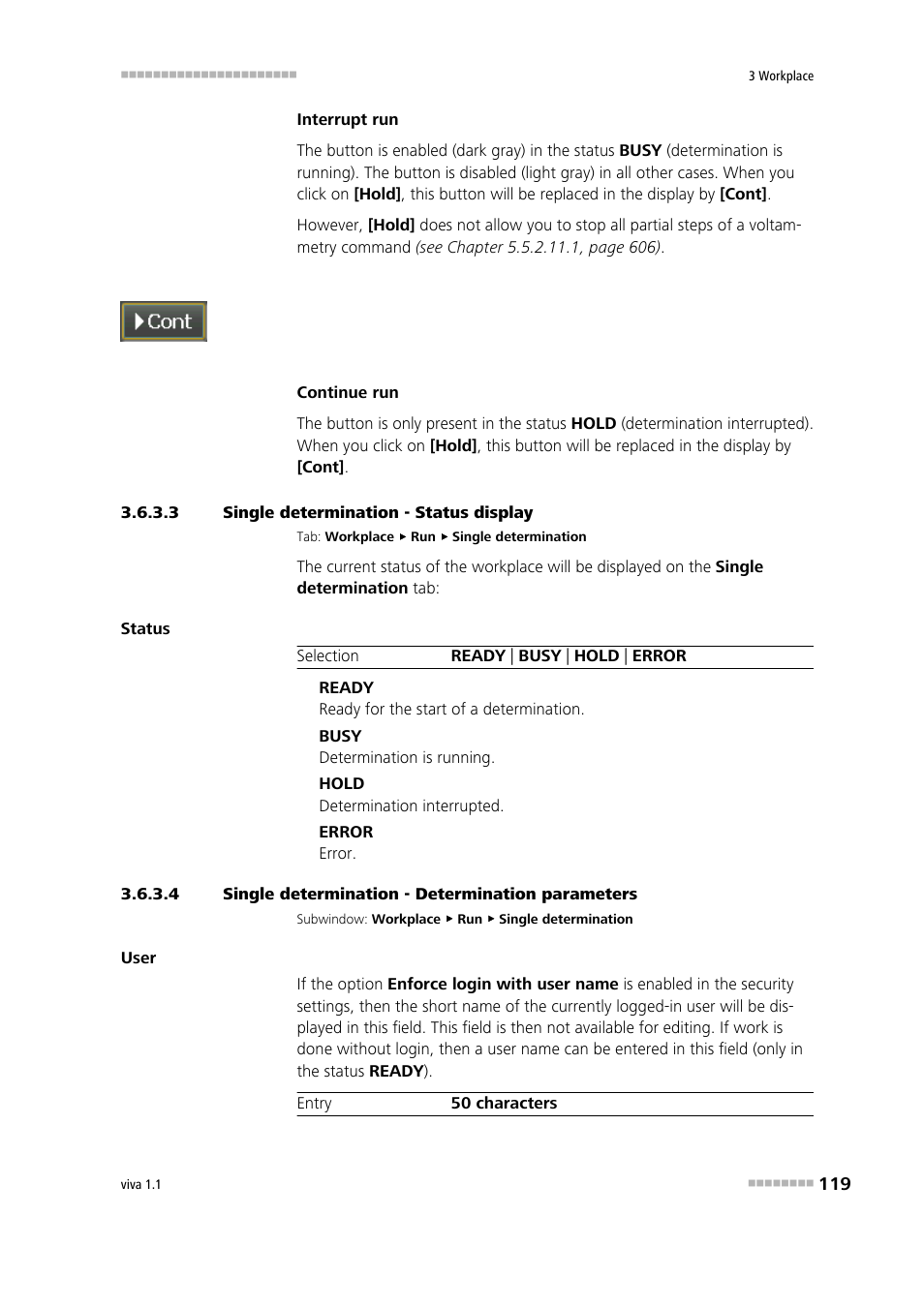 3 single determination - status display, 4 single determination - determination parameters, Single determination - status display | Single determination - determination parameters | Metrohm viva 1.1 User Manual | Page 131 / 1085