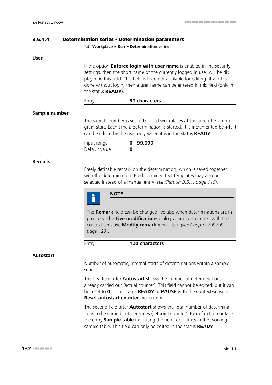 4 determination series - determination parameters, Editing a sample table | Metrohm viva 1.1 User Manual | Page 144 / 1085