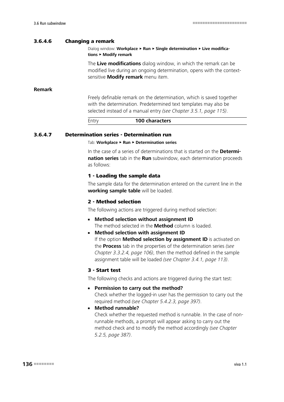 6 changing a remark, 7 determination series - determination run | Metrohm viva 1.1 User Manual | Page 148 / 1085