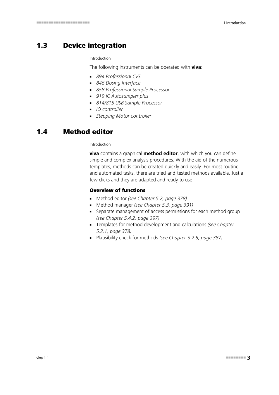 3 device integration, 4 method editor, Device integration | Method editor, Simple integration of devices and accessories, Convenient method editor | Metrohm viva 1.1 User Manual | Page 15 / 1085