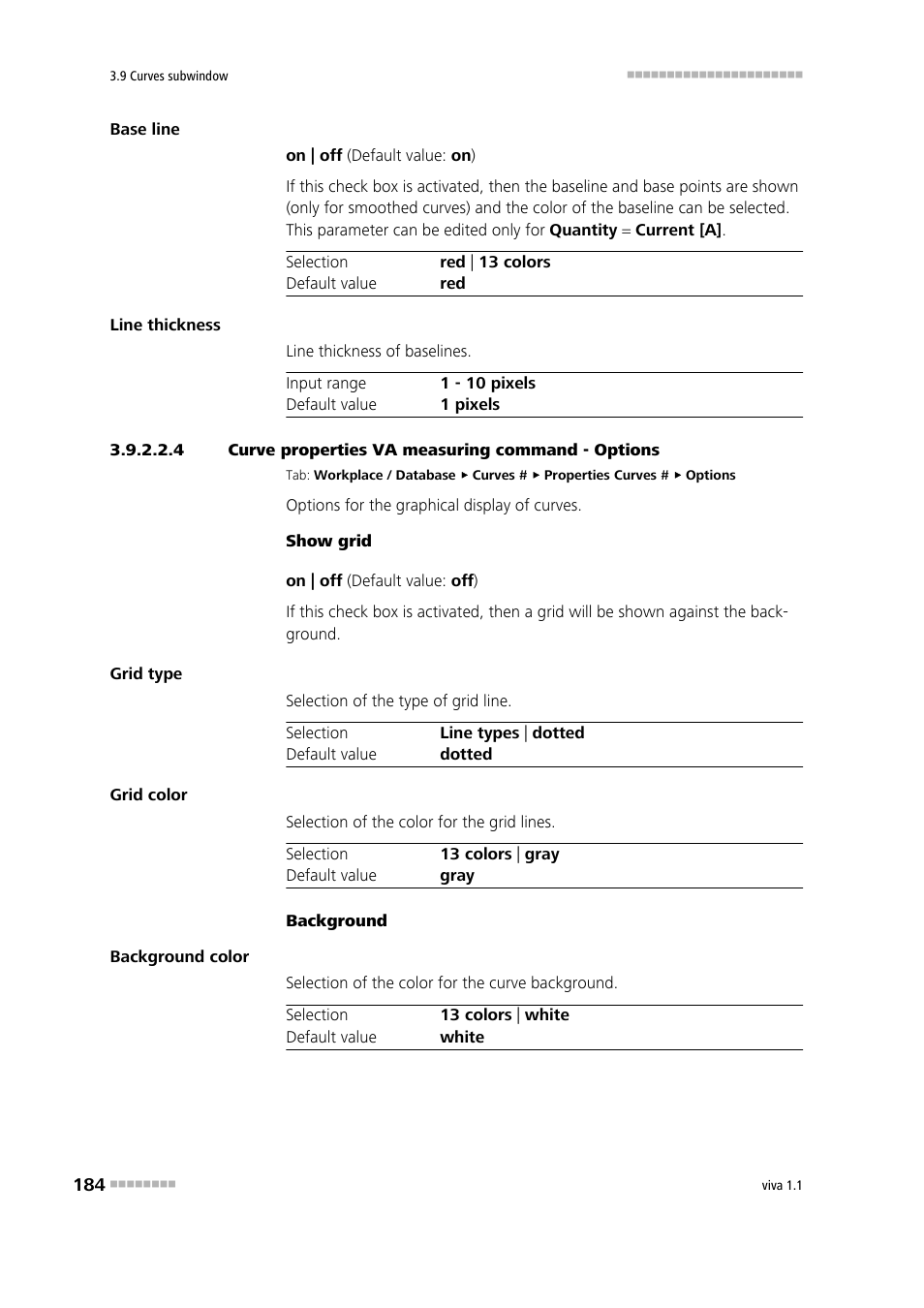 4 curve properties va measuring command - options | Metrohm viva 1.1 User Manual | Page 196 / 1085