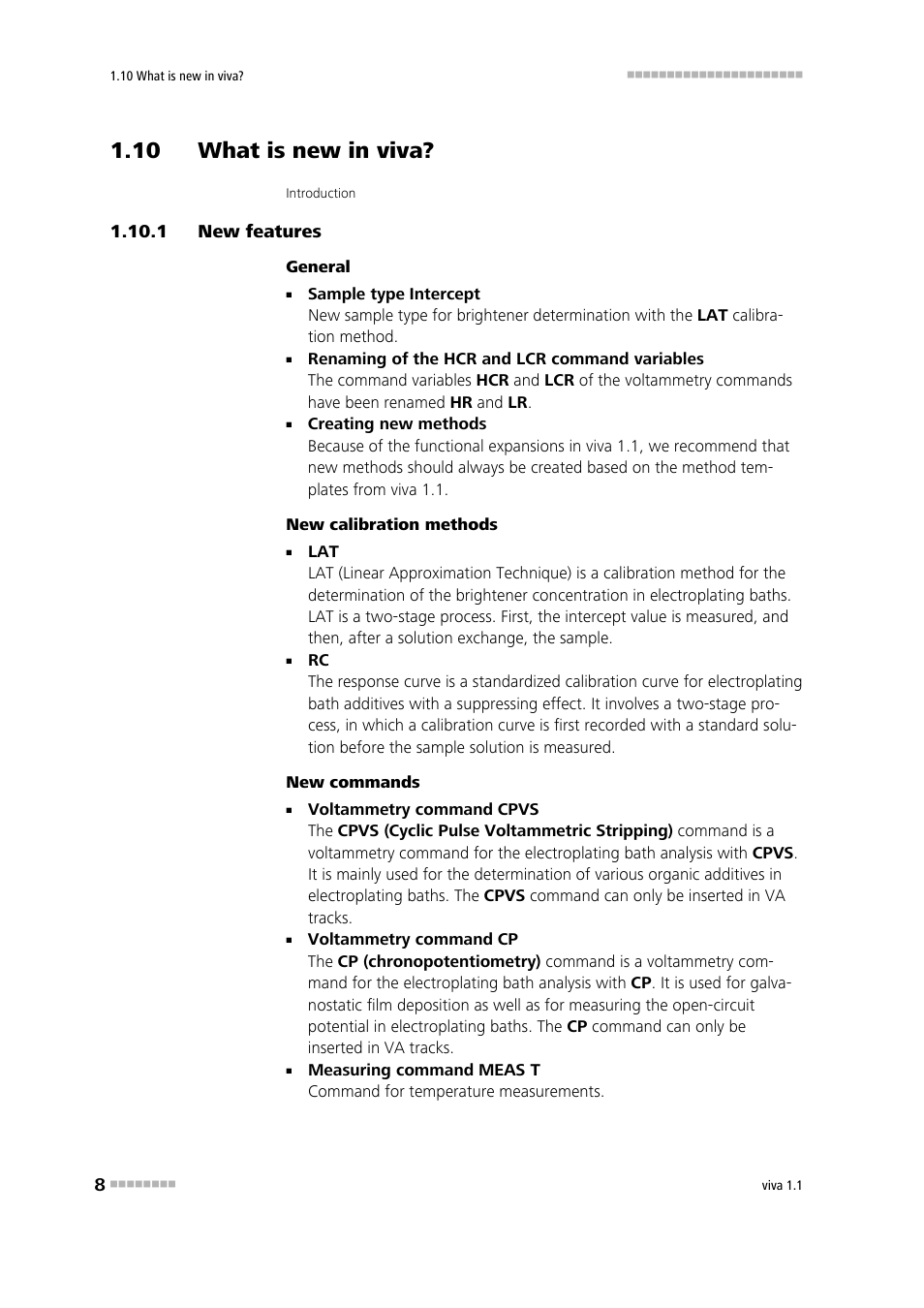 10 what is new in viva, 1 new features, New features | Metrohm viva 1.1 User Manual | Page 20 / 1085