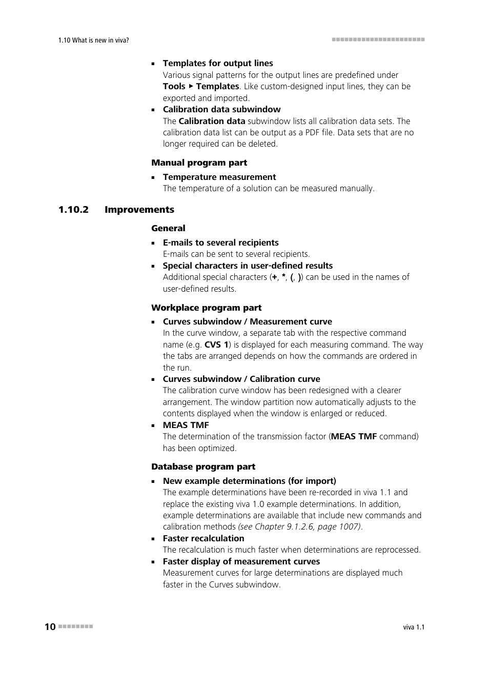 2 improvements, Improvements | Metrohm viva 1.1 User Manual | Page 22 / 1085