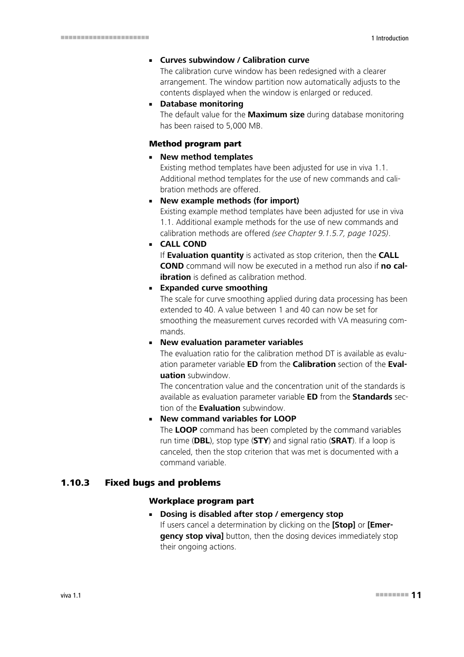 3 fixed bugs and problems, Fixed bugs and problems | Metrohm viva 1.1 User Manual | Page 23 / 1085