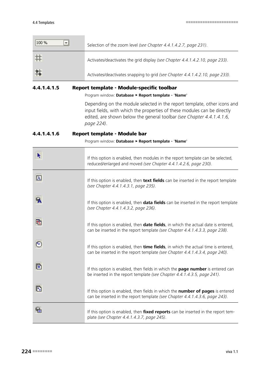 5 report template - module-specific toolbar, 6 report template - module bar, Module-specific toolbar | Module bar | Metrohm viva 1.1 User Manual | Page 236 / 1085