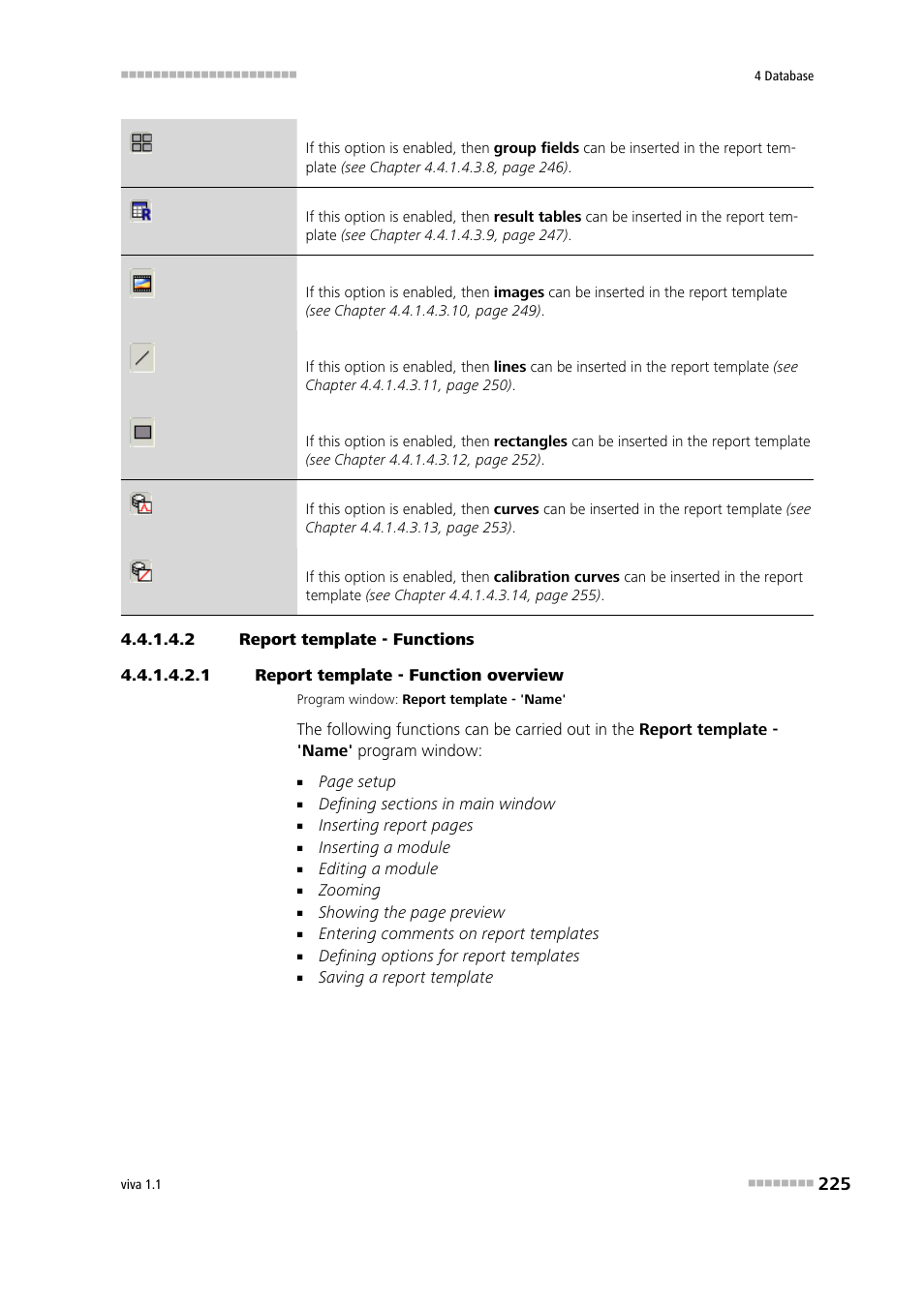 2 report template - functions, 1 report template - function overview, Main window | Metrohm viva 1.1 User Manual | Page 237 / 1085