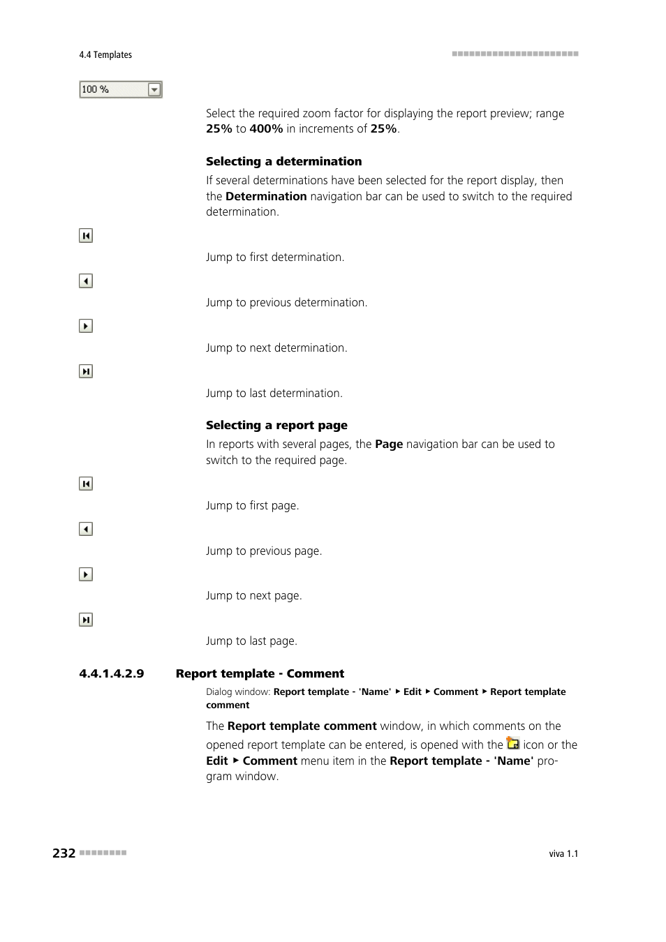 9 report template - comment, Entering comments on report templates | Metrohm viva 1.1 User Manual | Page 244 / 1085