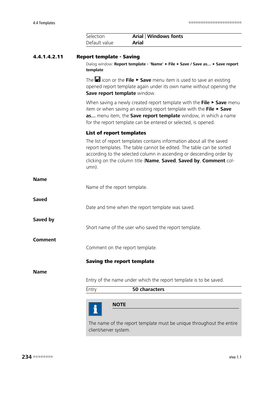 11 report template - saving, Saving a report template | Metrohm viva 1.1 User Manual | Page 246 / 1085