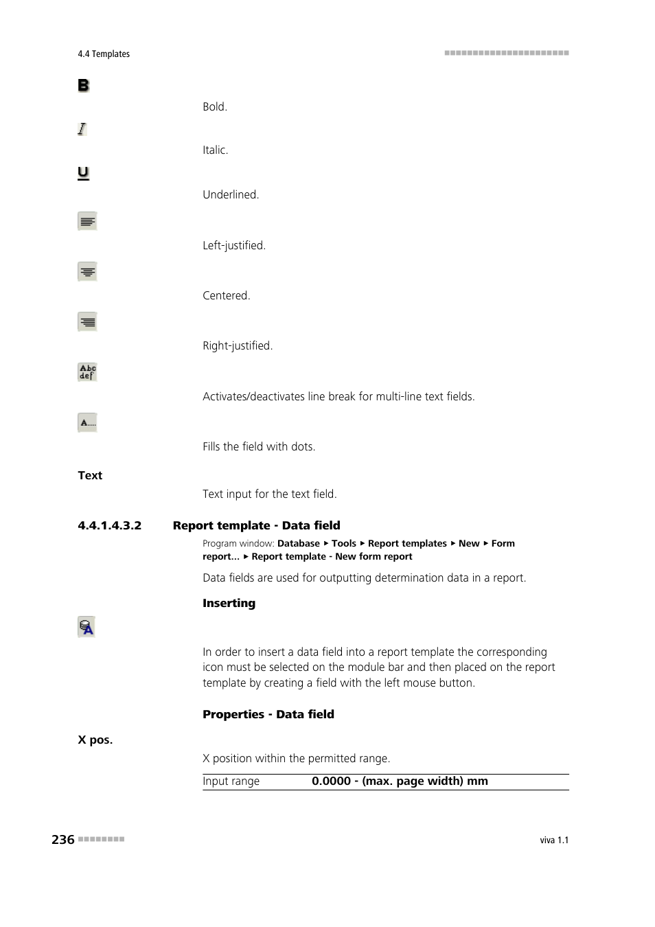 2 report template - data field, Data | Metrohm viva 1.1 User Manual | Page 248 / 1085