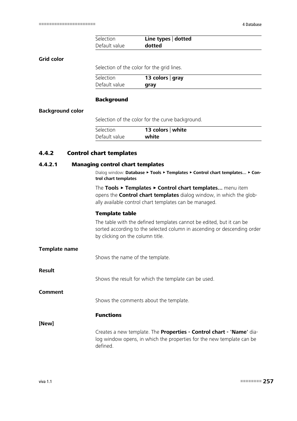 2 control chart templates, 1 managing control chart templates, Control chart templates | Metrohm viva 1.1 User Manual | Page 269 / 1085