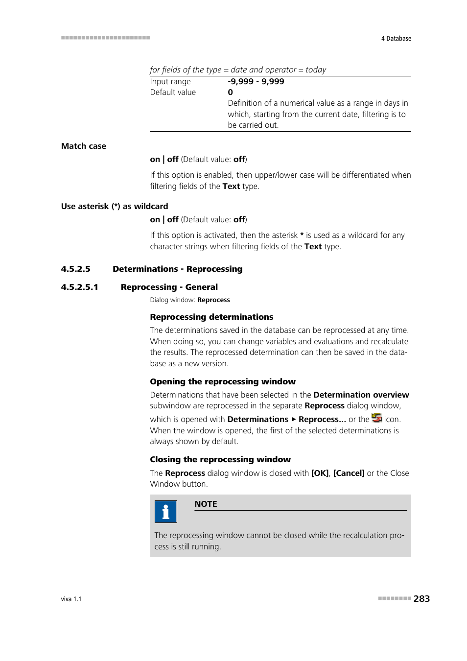 5 determinations - reprocessing, 1 reprocessing - general, Reprocessing determinations | Metrohm viva 1.1 User Manual | Page 295 / 1085