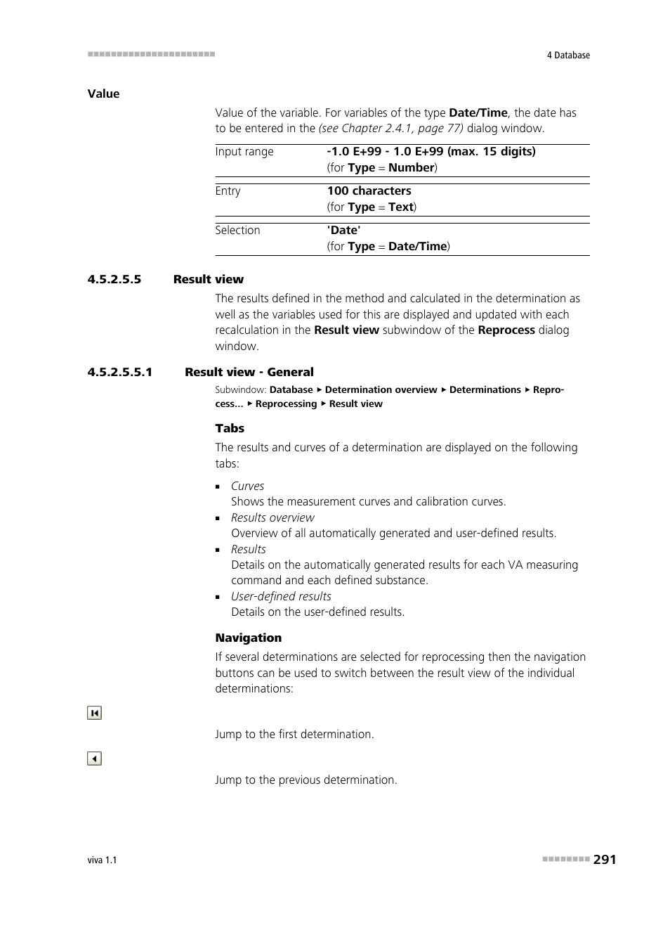 5 result view, 1 result view - general | Metrohm viva 1.1 User Manual | Page 303 / 1085