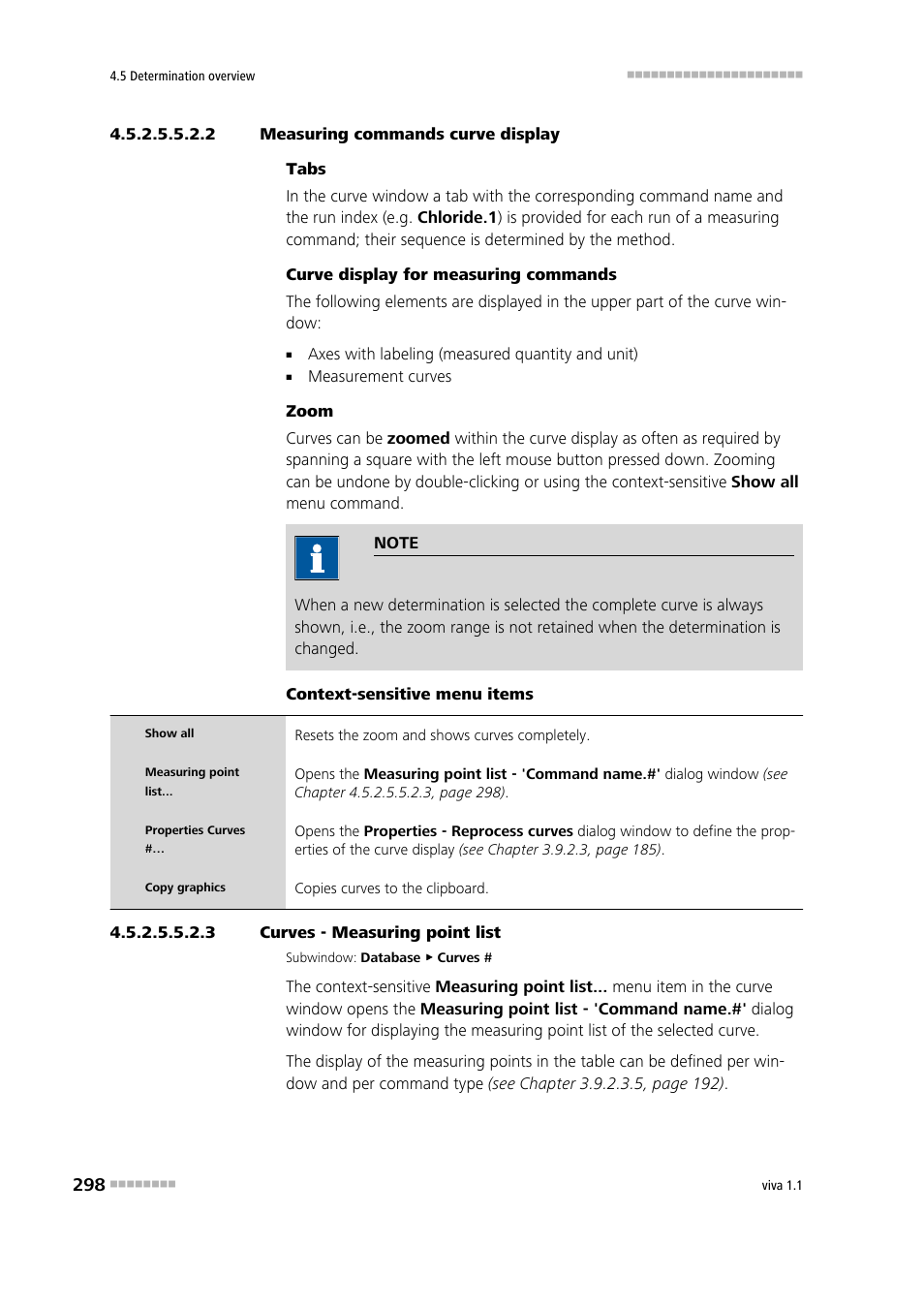 2 measuring commands curve display, 3 curves - measuring point list | Metrohm viva 1.1 User Manual | Page 310 / 1085