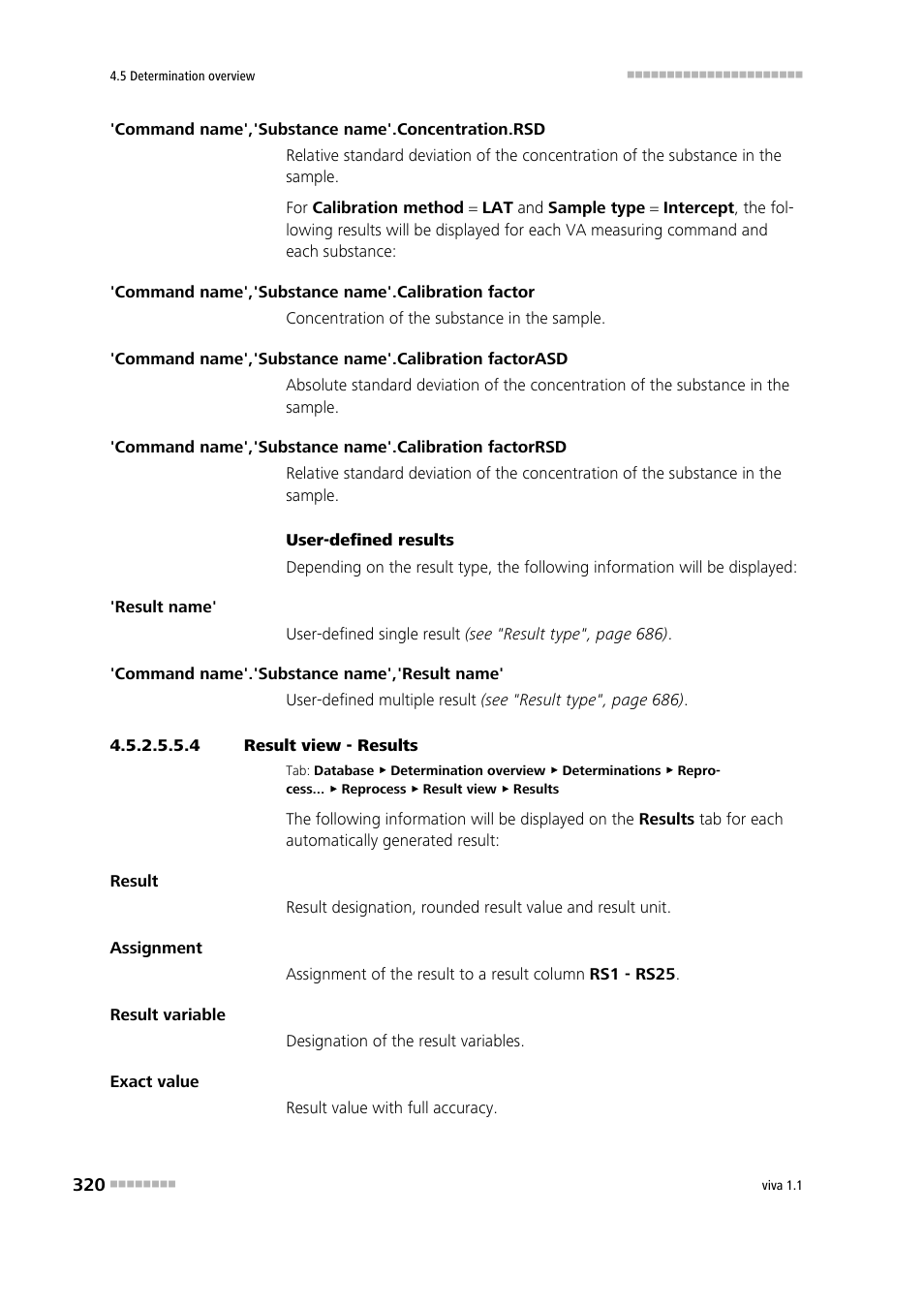 4 result view - results, Results | Metrohm viva 1.1 User Manual | Page 332 / 1085