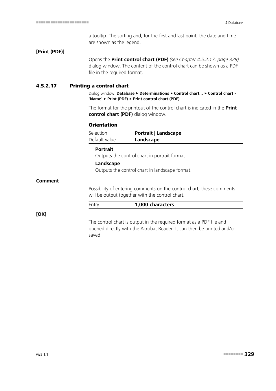 17 printing a control chart, Printing a control chart | Metrohm viva 1.1 User Manual | Page 341 / 1085