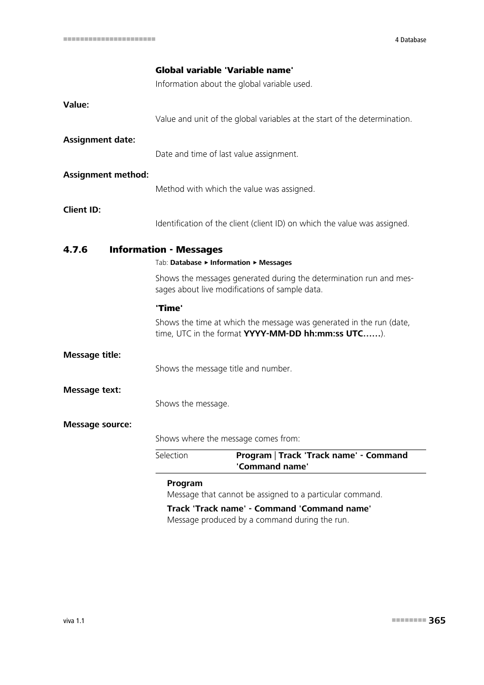 6 information - messages, Information - messages | Metrohm viva 1.1 User Manual | Page 377 / 1085