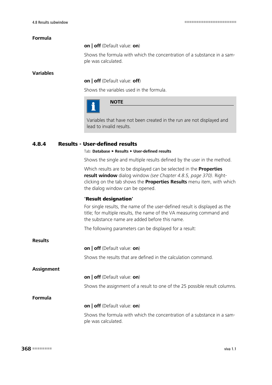 4 results - user-defined results, Results - user-defined results | Metrohm viva 1.1 User Manual | Page 380 / 1085