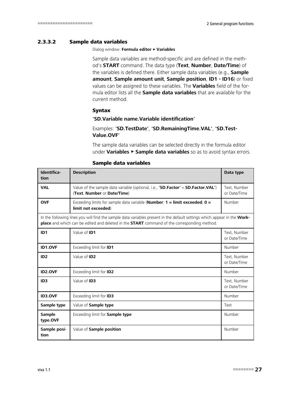 2 sample data variables | Metrohm viva 1.1 User Manual | Page 39 / 1085