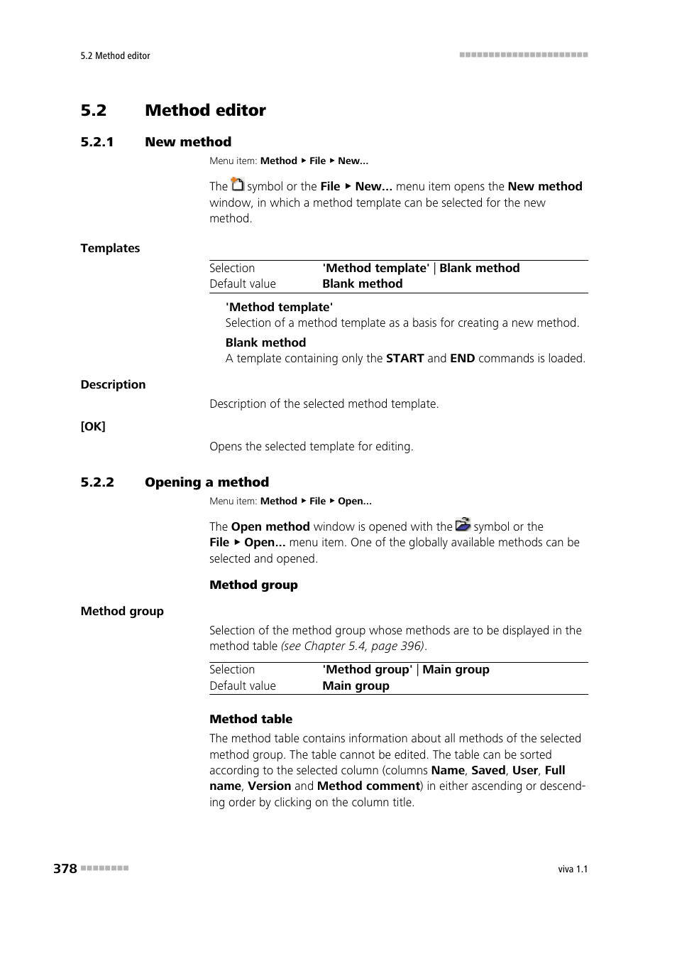 2 method editor, 1 new method, 2 opening a method | Method editor, New method, Opening a method, Creating a new method | Metrohm viva 1.1 User Manual | Page 390 / 1085