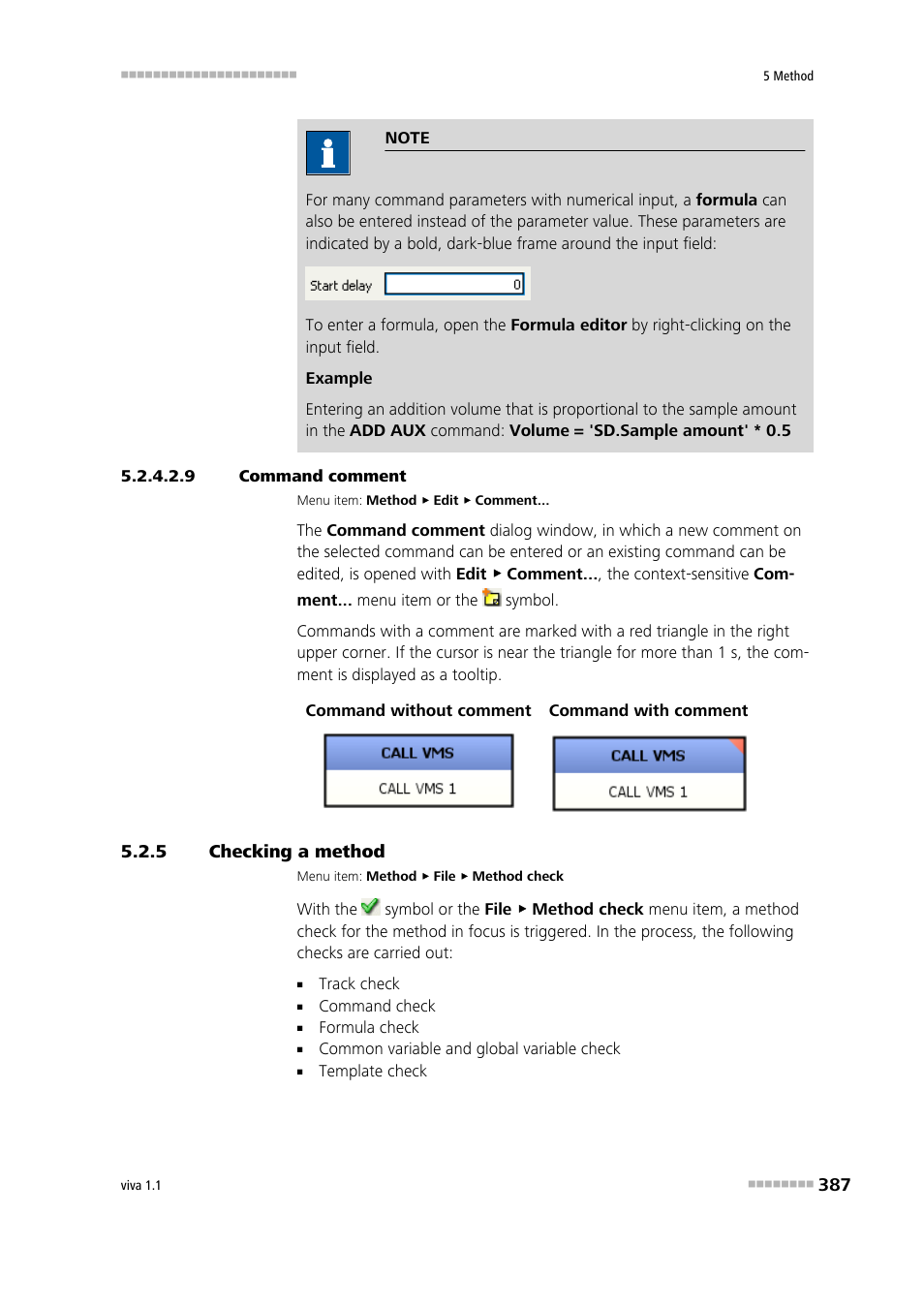 9 command comment, 5 checking a method, Checking a method | Metrohm viva 1.1 User Manual | Page 399 / 1085