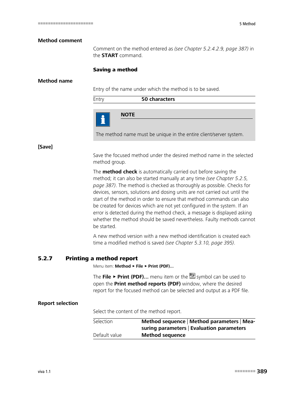 7 printing a method report, Printing a method report | Metrohm viva 1.1 User Manual | Page 401 / 1085