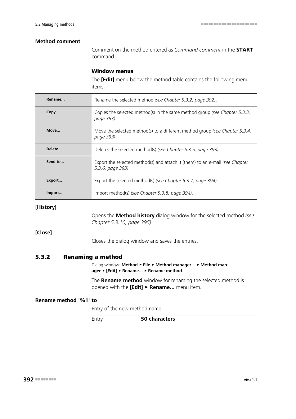 2 renaming a method, Renaming a method | Metrohm viva 1.1 User Manual | Page 404 / 1085