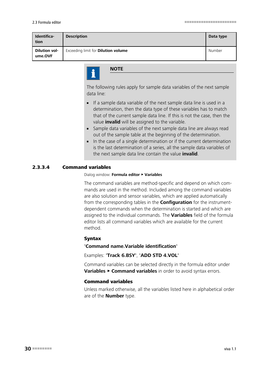 4 command variables, Command varia- bles | Metrohm viva 1.1 User Manual | Page 42 / 1085