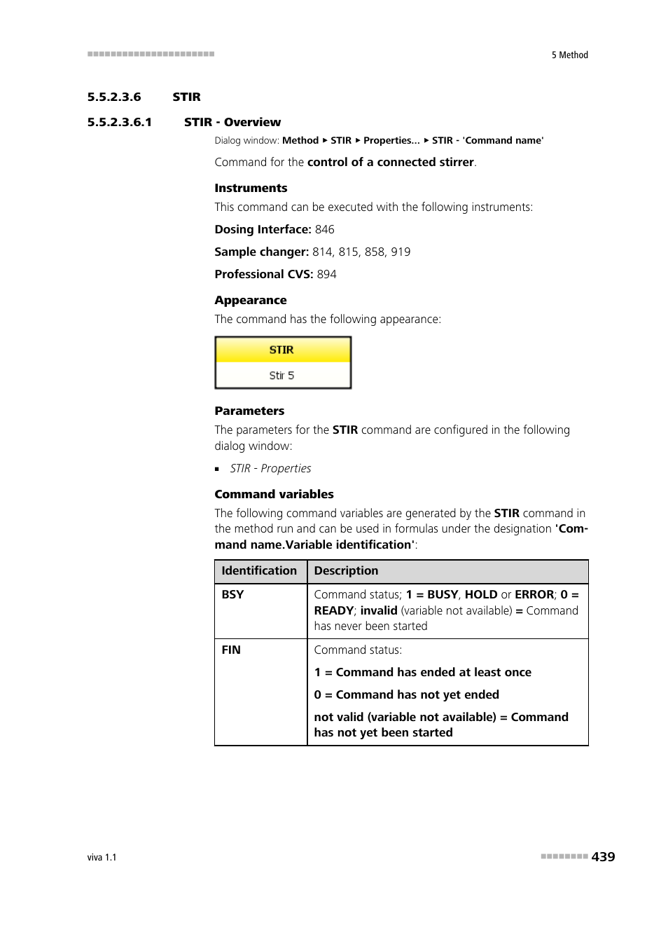 6 stir, 1 stir - overview, Stir | Metrohm viva 1.1 User Manual | Page 451 / 1085