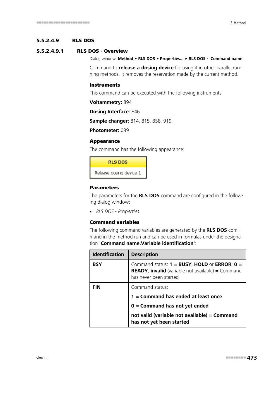 9 rls dos, 1 rls dos - overview, Rls dos | Metrohm viva 1.1 User Manual | Page 485 / 1085