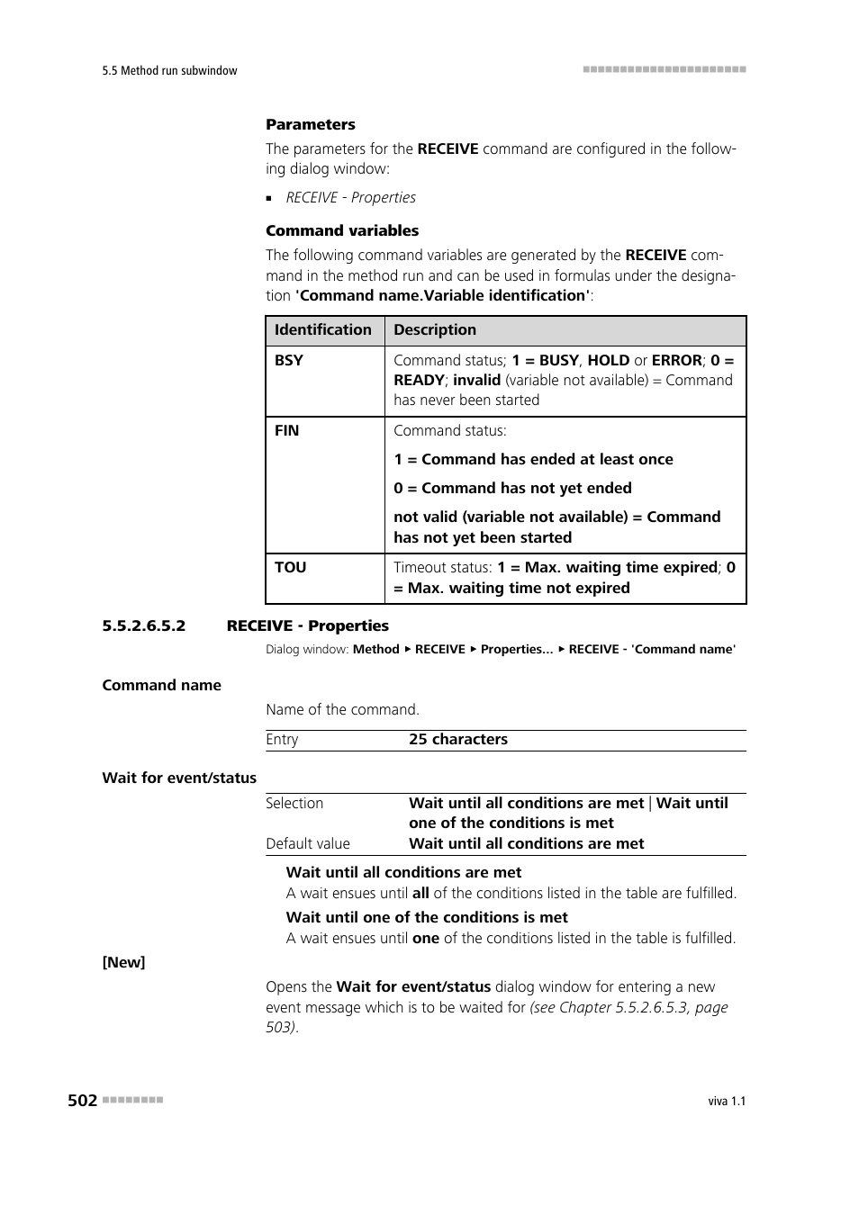 2 receive - properties | Metrohm viva 1.1 User Manual | Page 514 / 1085