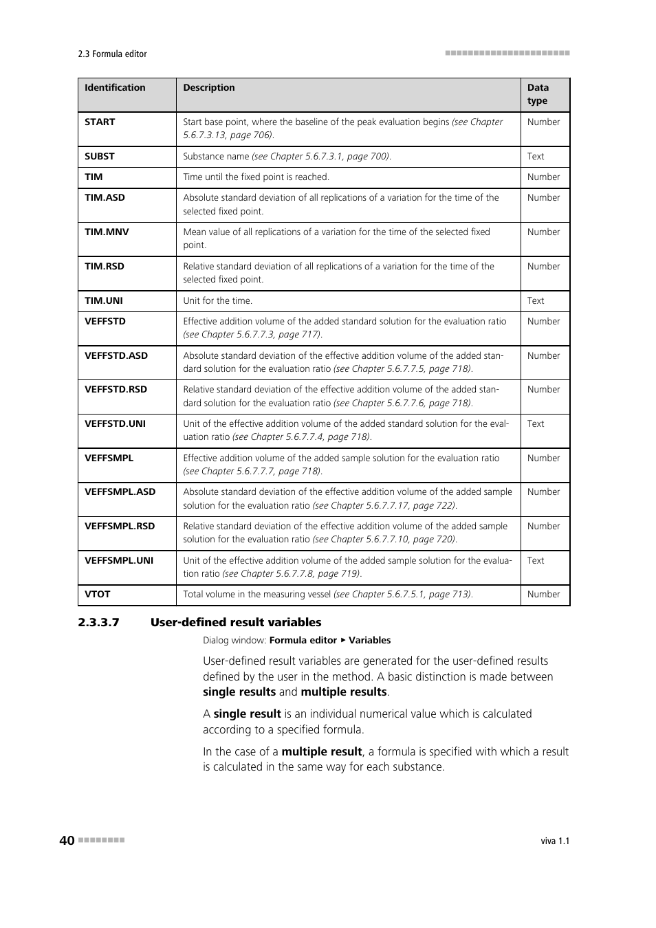 7 user-defined result variables, User-defined result variables | Metrohm viva 1.1 User Manual | Page 52 / 1085