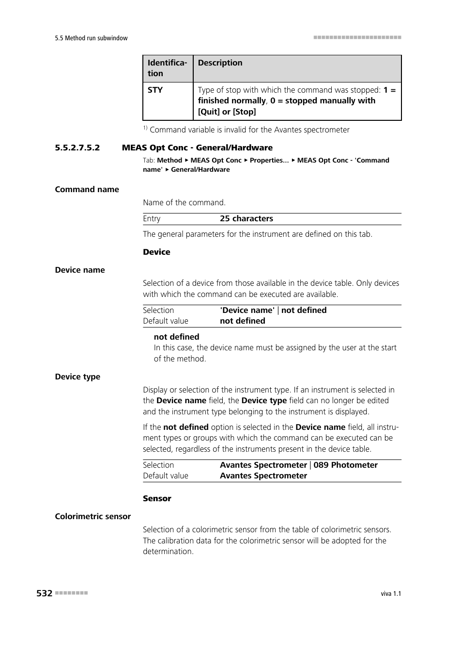 2 meas opt conc - general/hardware | Metrohm viva 1.1 User Manual | Page 544 / 1085