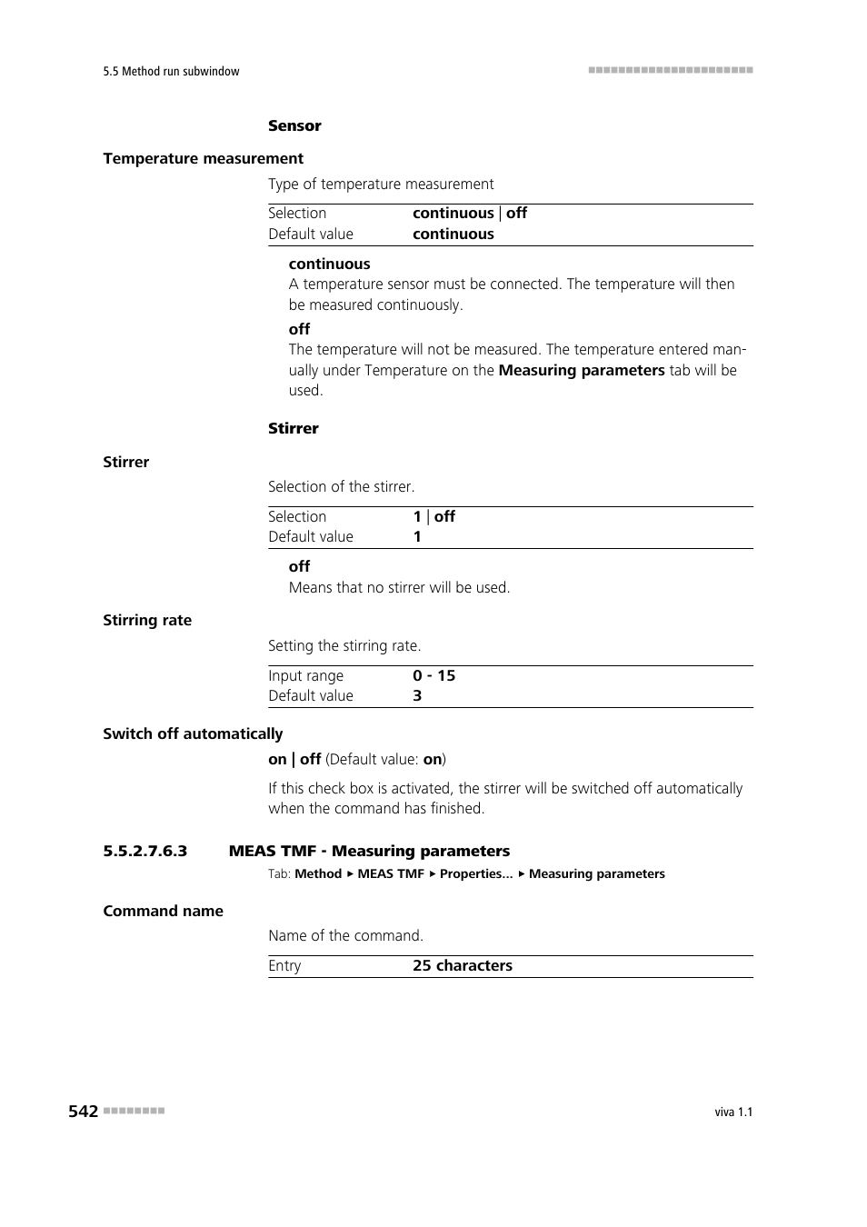 3 meas tmf - measuring parameters | Metrohm viva 1.1 User Manual | Page 554 / 1085