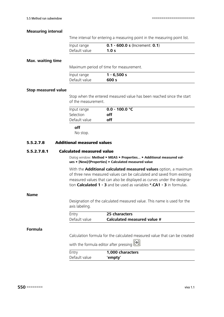 8 additional measured values, 1 calculated measured value | Metrohm viva 1.1 User Manual | Page 562 / 1085