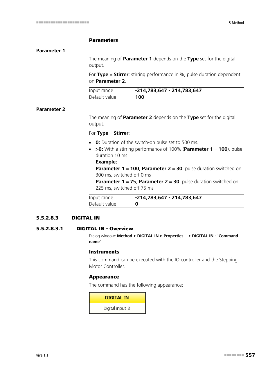 3 digital in, 1 digital in - overview, Digital in | Metrohm viva 1.1 User Manual | Page 569 / 1085