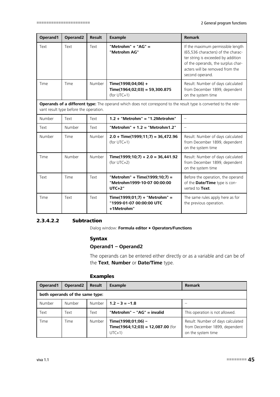 2 subtraction, Subtraction | Metrohm viva 1.1 User Manual | Page 57 / 1085